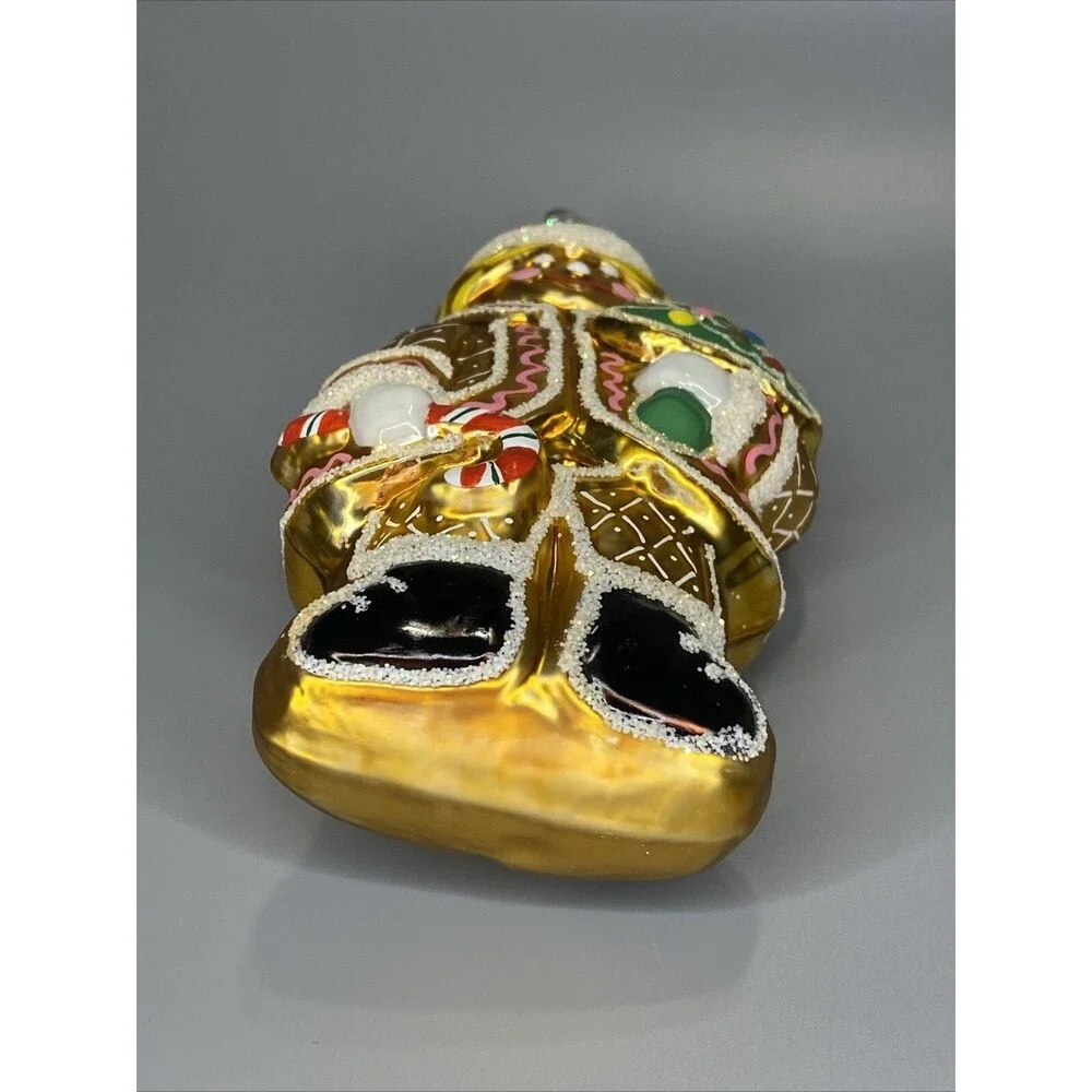 Glass Gingerbread Woman Man Christmas Ornament 5